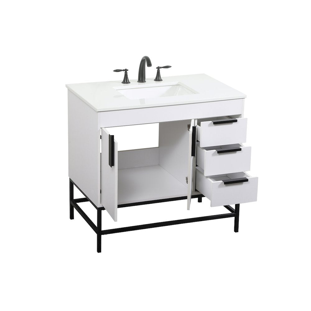 36 inch Single bathroom vanity in white