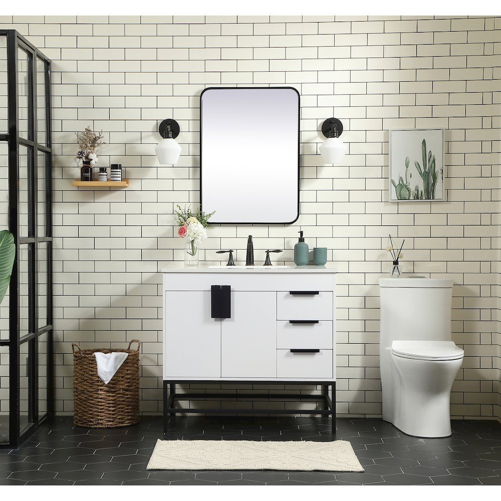 36 inch Single bathroom vanity in white