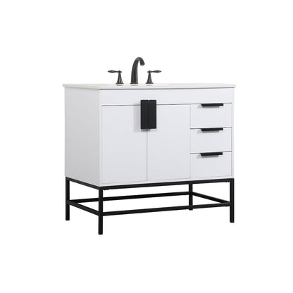 36 inch Single bathroom vanity in white