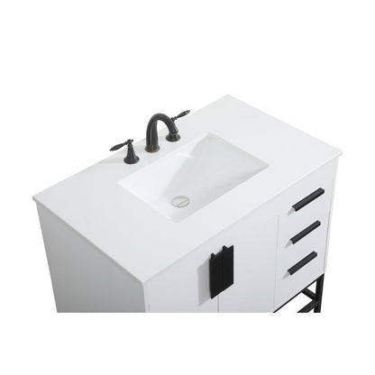 36 inch Single bathroom vanity in white