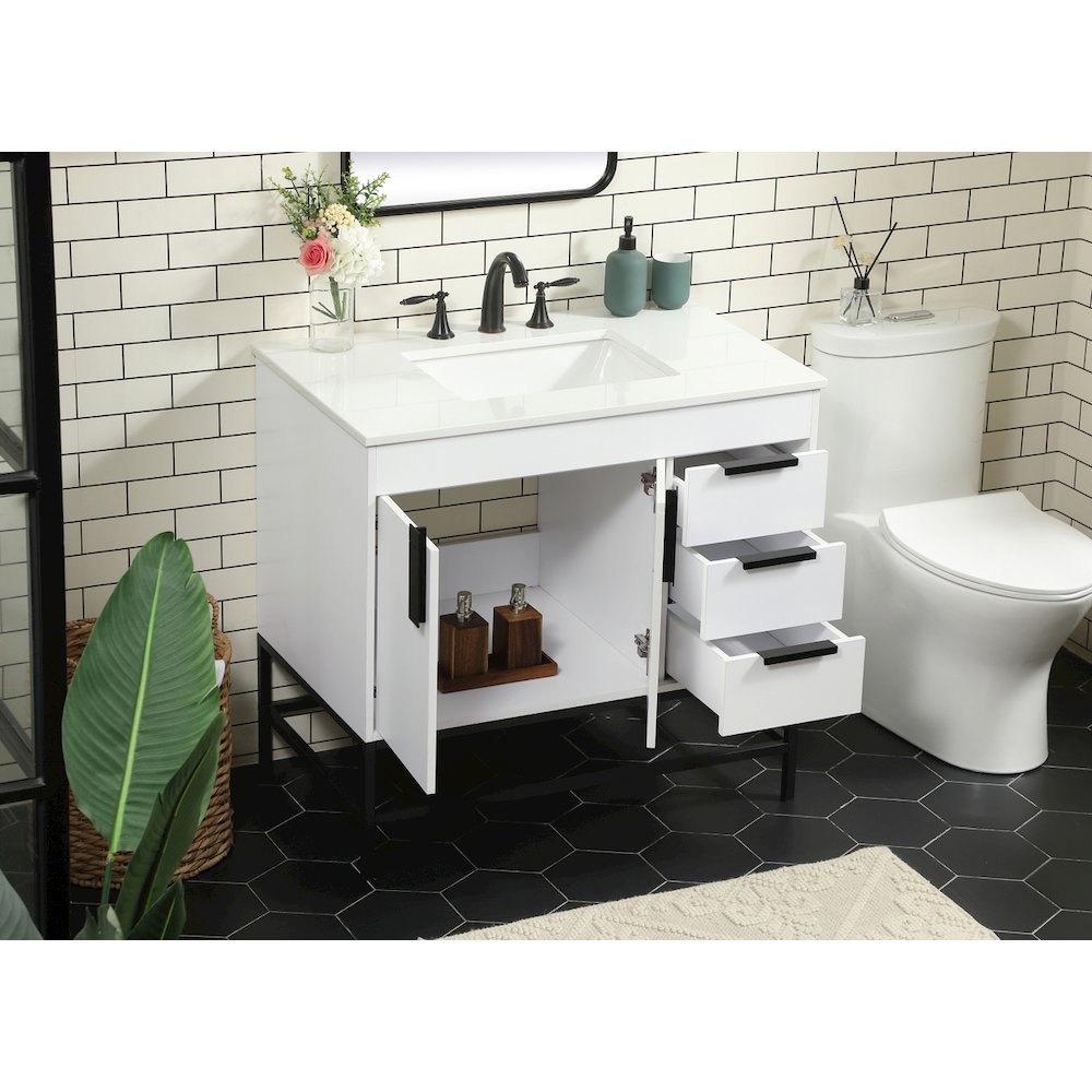 36 inch Single bathroom vanity in white