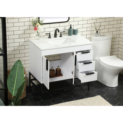 36 inch Single bathroom vanity in white