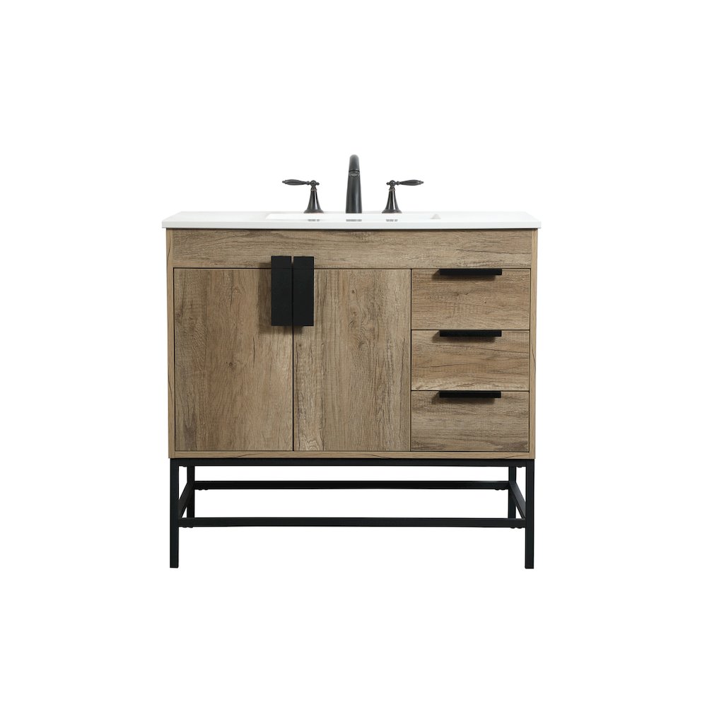 36 inch Single bathroom vanity in natural oak