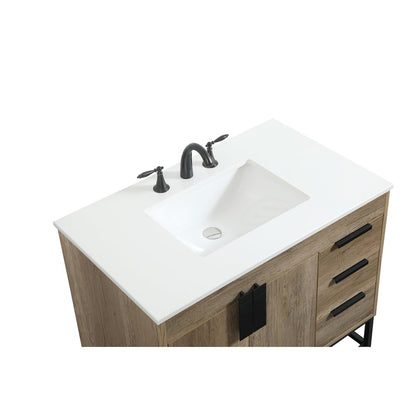 36 inch Single bathroom vanity in natural oak