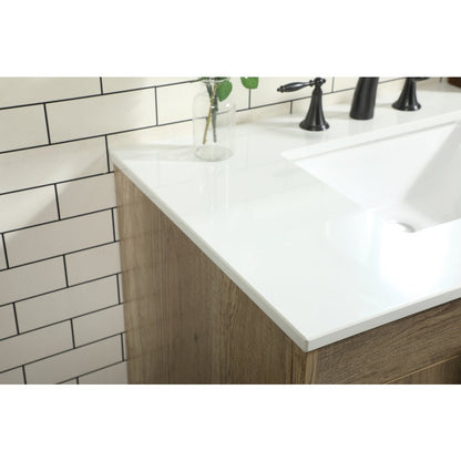 36 inch Single bathroom vanity in natural oak