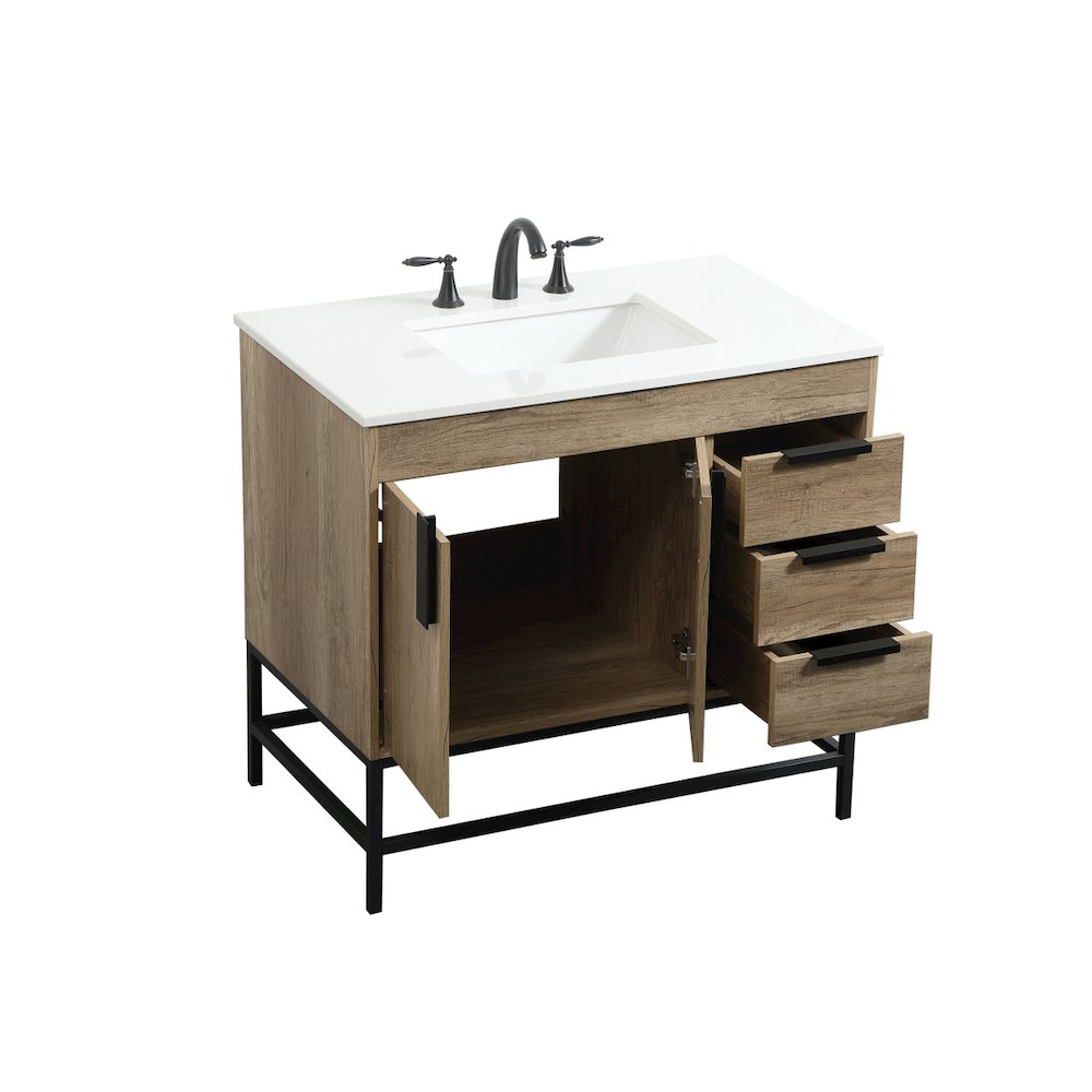 36 inch Single bathroom vanity in natural oak