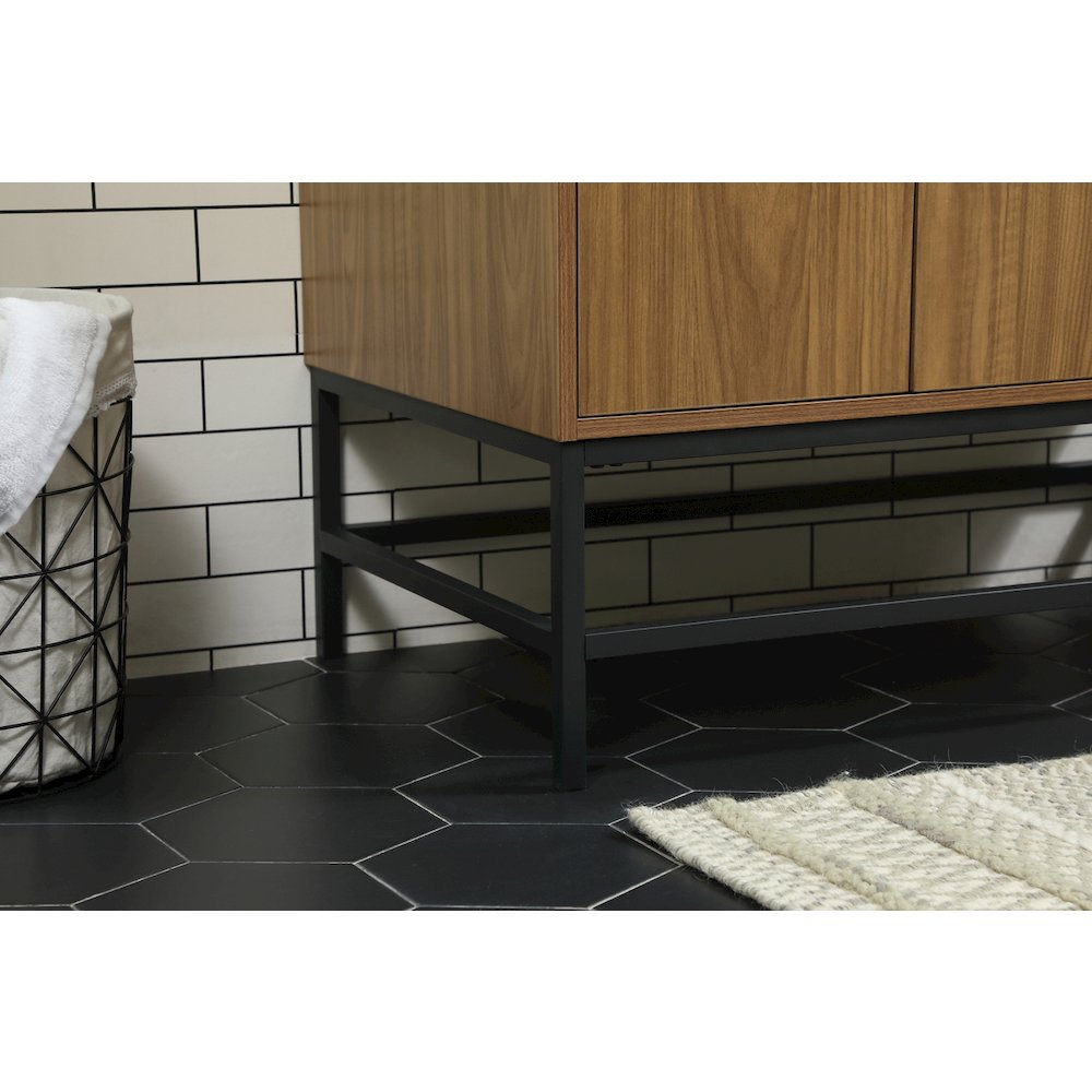 36 inch Single bathroom vanity in walnut brown