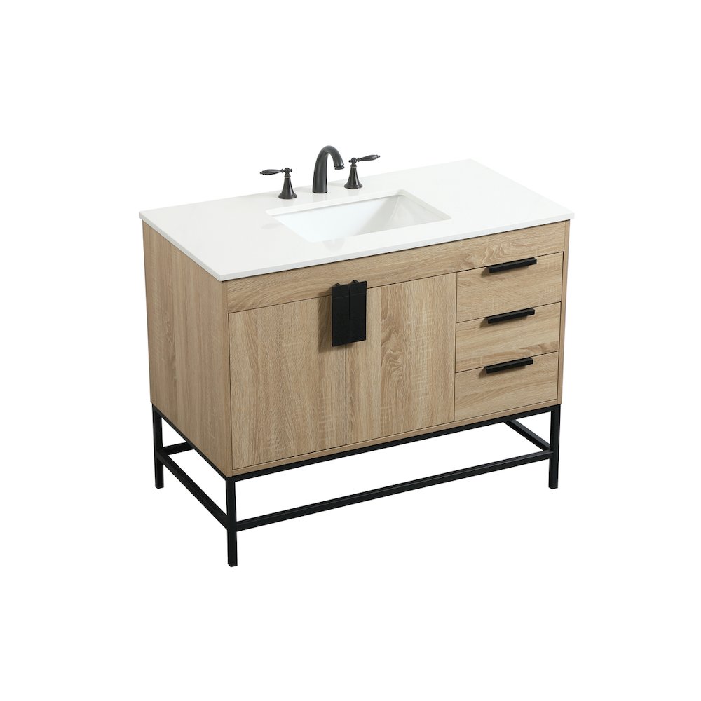 42 inch Single bathroom vanity in mango wood