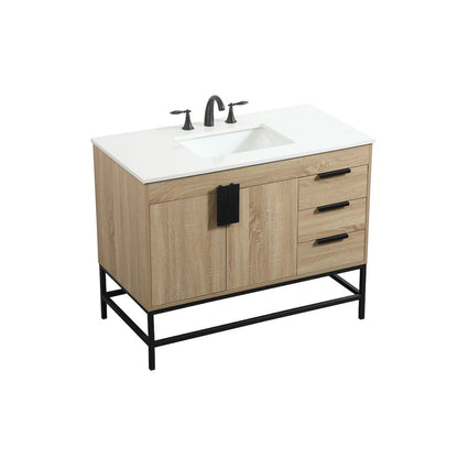 42 inch Single bathroom vanity in mango wood