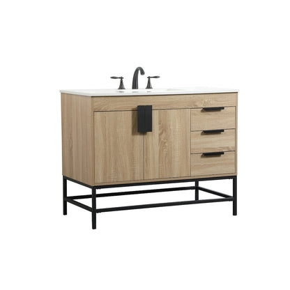 42 inch Single bathroom vanity in mango wood