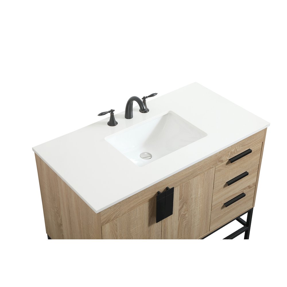 42 inch Single bathroom vanity in mango wood