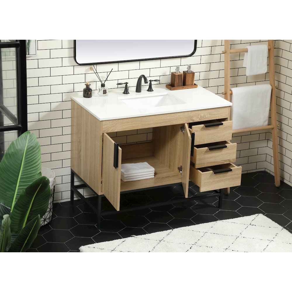 42 inch Single bathroom vanity in mango wood