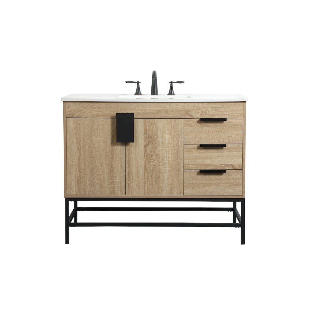42 inch Single bathroom vanity in mango wood