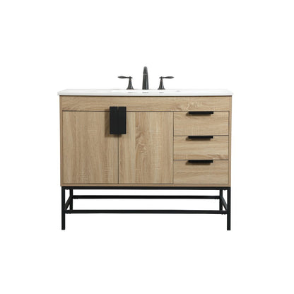 42 inch Single bathroom vanity in mango wood