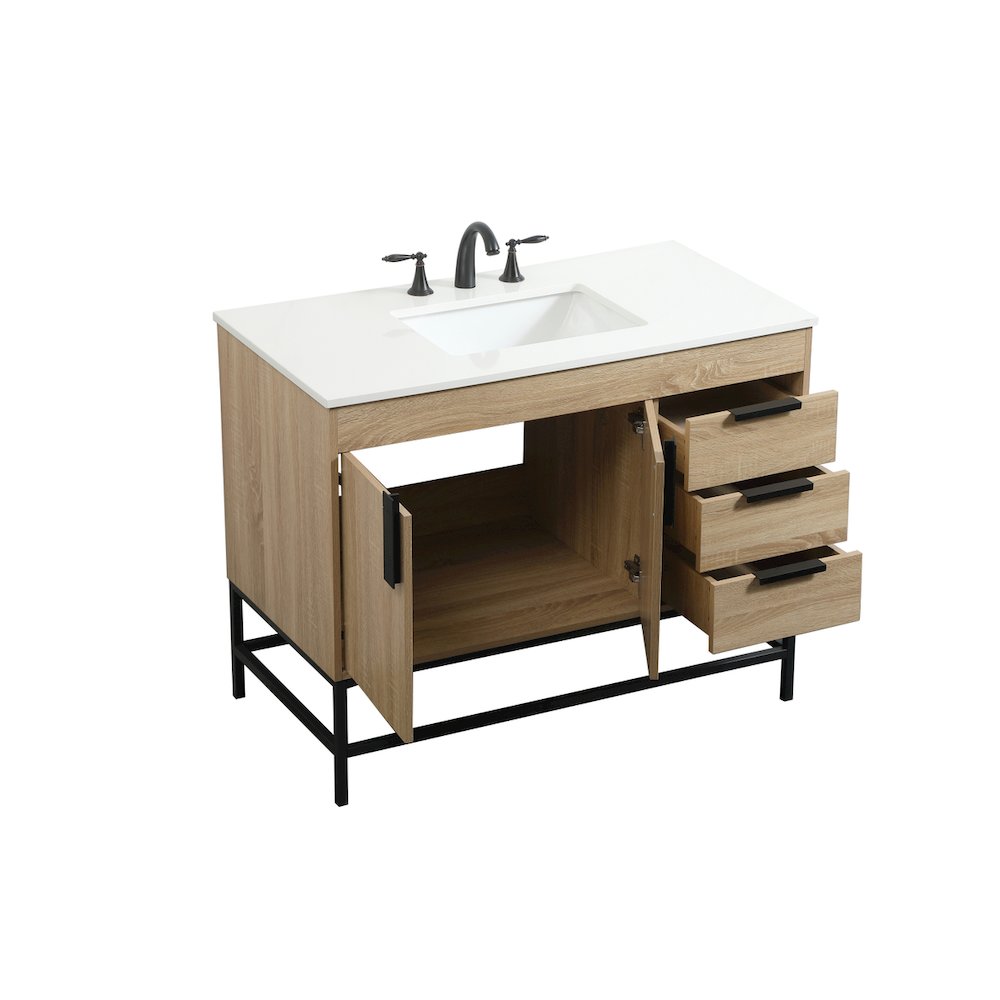 42 inch Single bathroom vanity in mango wood