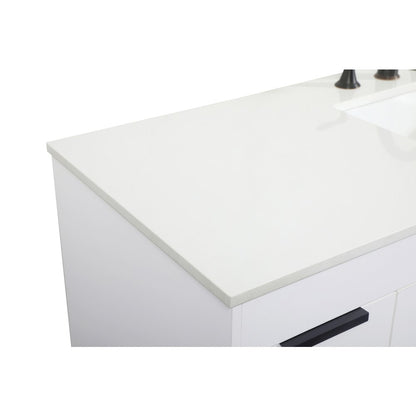 60 inch Single bathroom vanity in white
