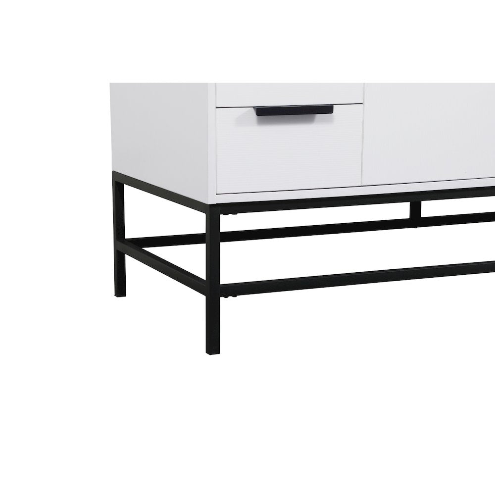 60 inch Single bathroom vanity in white