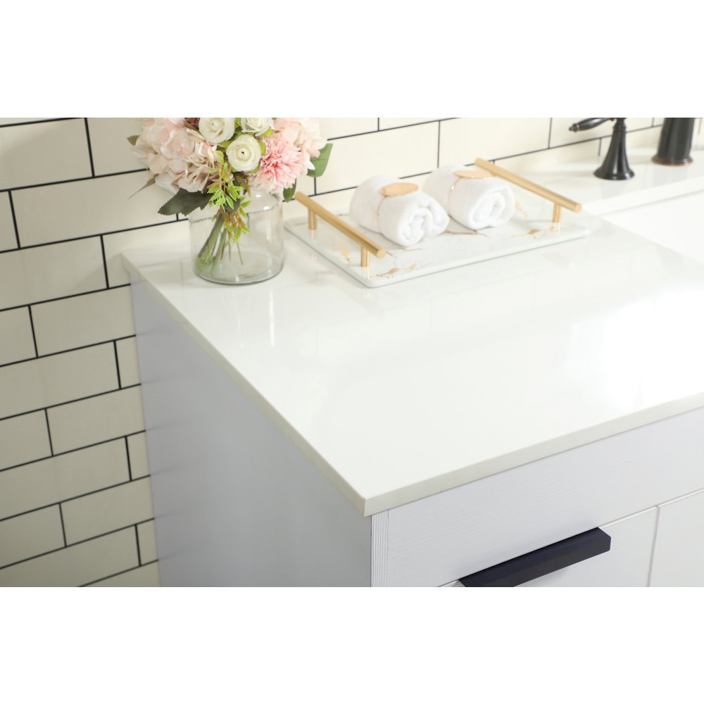 60 inch Single bathroom vanity in white