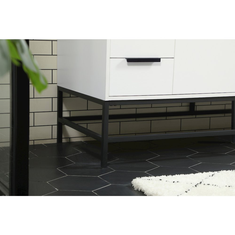 60 inch Single bathroom vanity in white