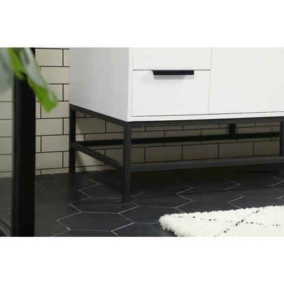 60 inch Single bathroom vanity in white