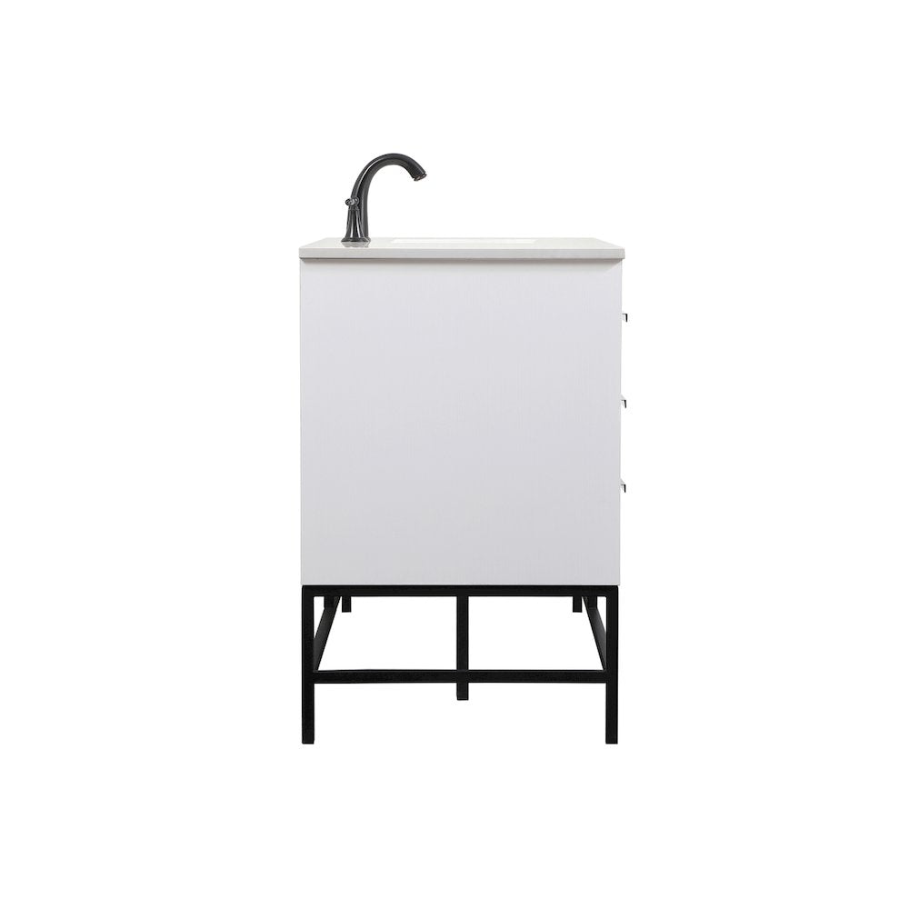 60 inch Single bathroom vanity in white
