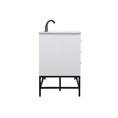 60 inch Single bathroom vanity in white