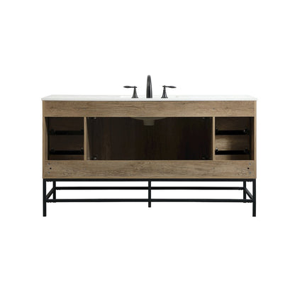 60 inch Single bathroom vanity in natural oak