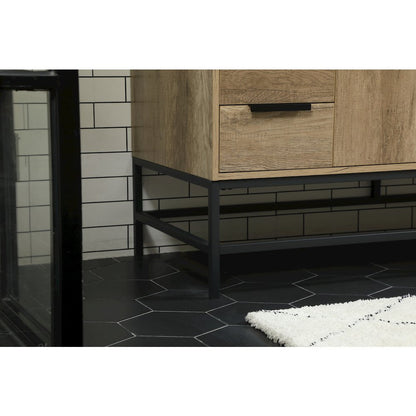 60 inch Single bathroom vanity in natural oak