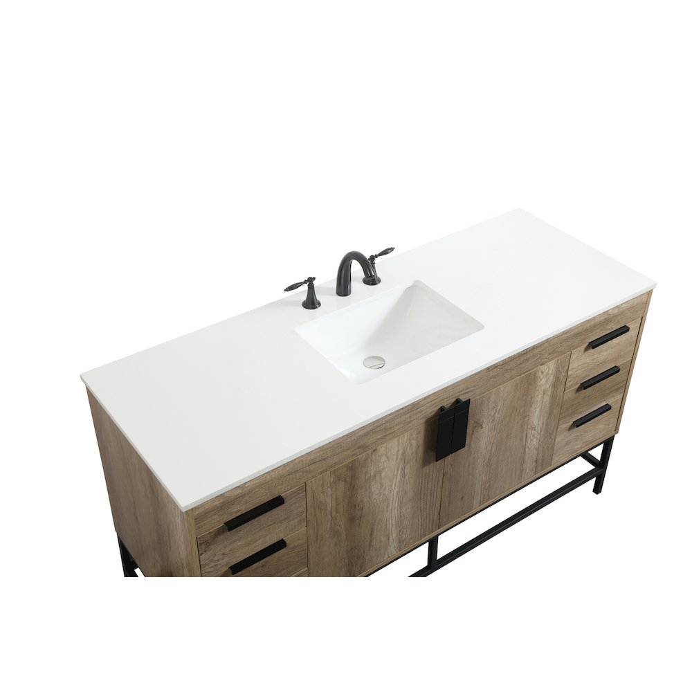 60 inch Single bathroom vanity in natural oak