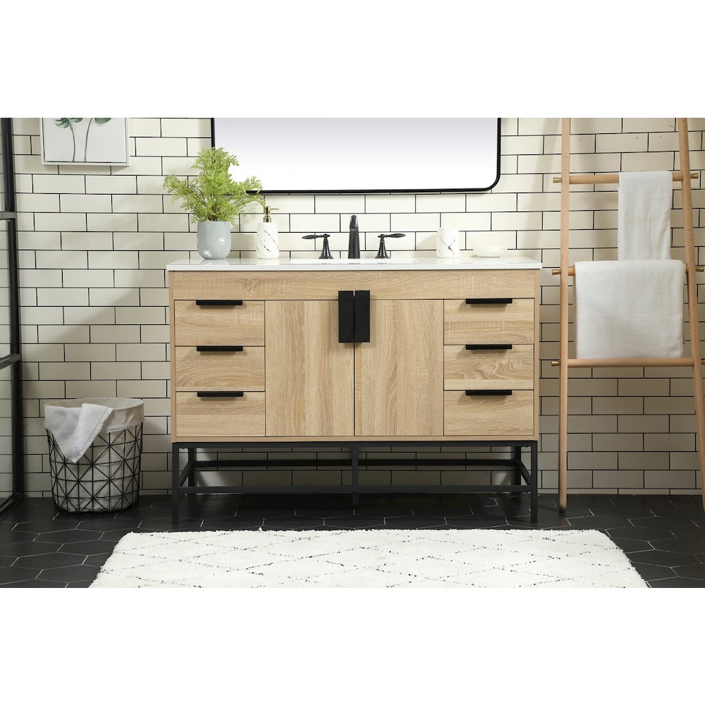 48 inch Single bathroom vanity in mango wood