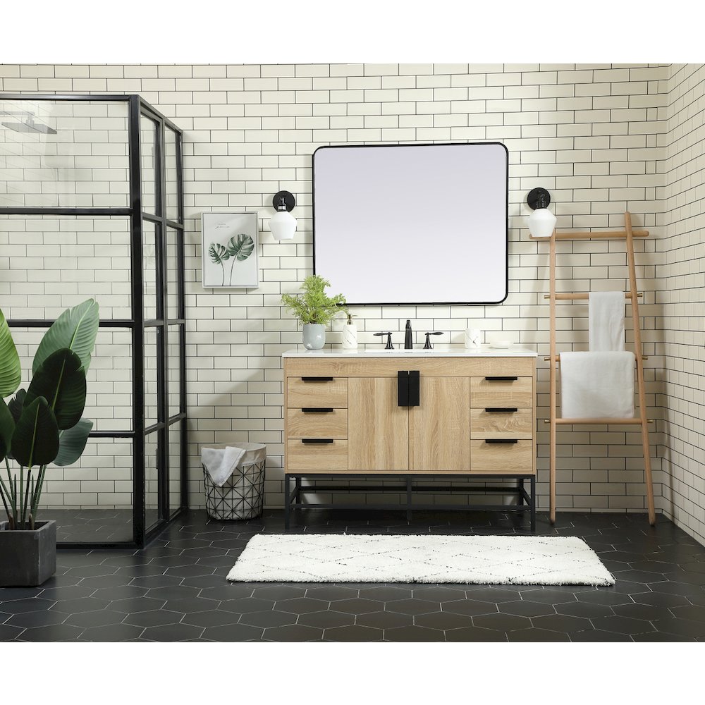 48 inch Single bathroom vanity in mango wood