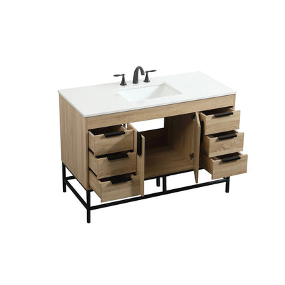 48 inch Single bathroom vanity in mango wood