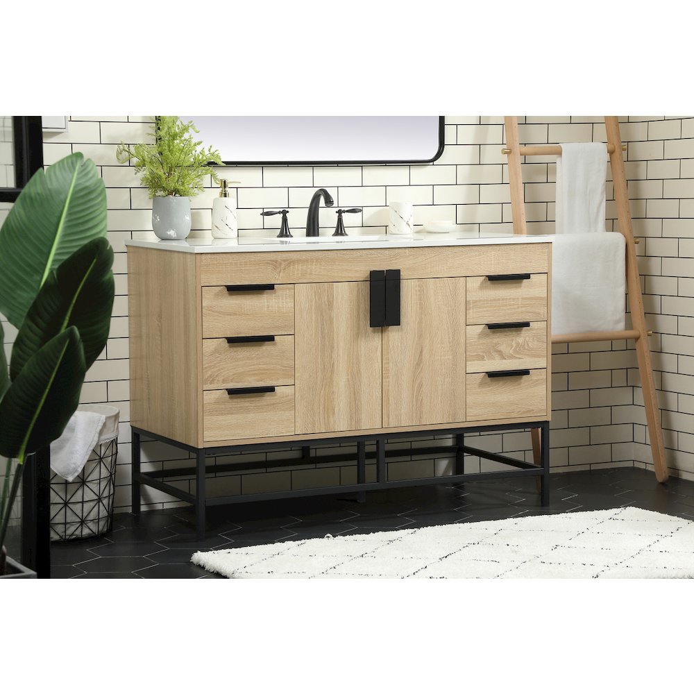 48 inch Single bathroom vanity in mango wood