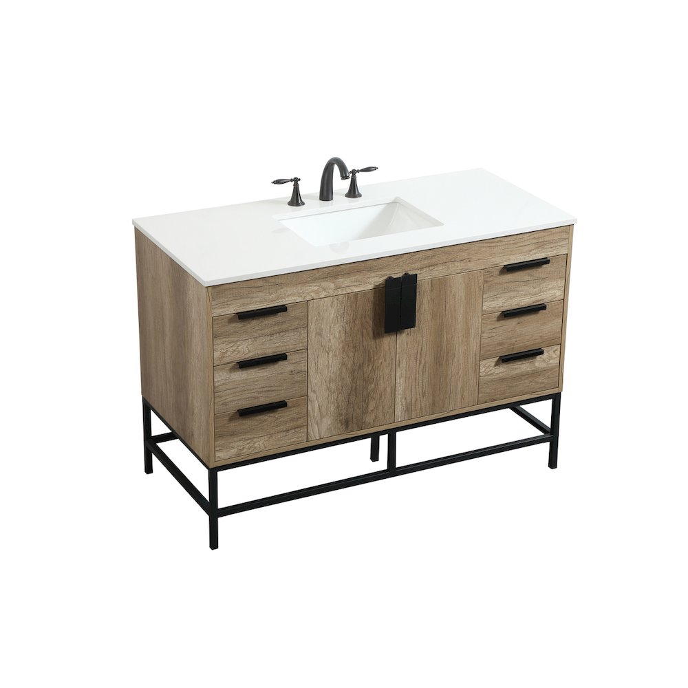 48 inch Single bathroom vanity in natural oak