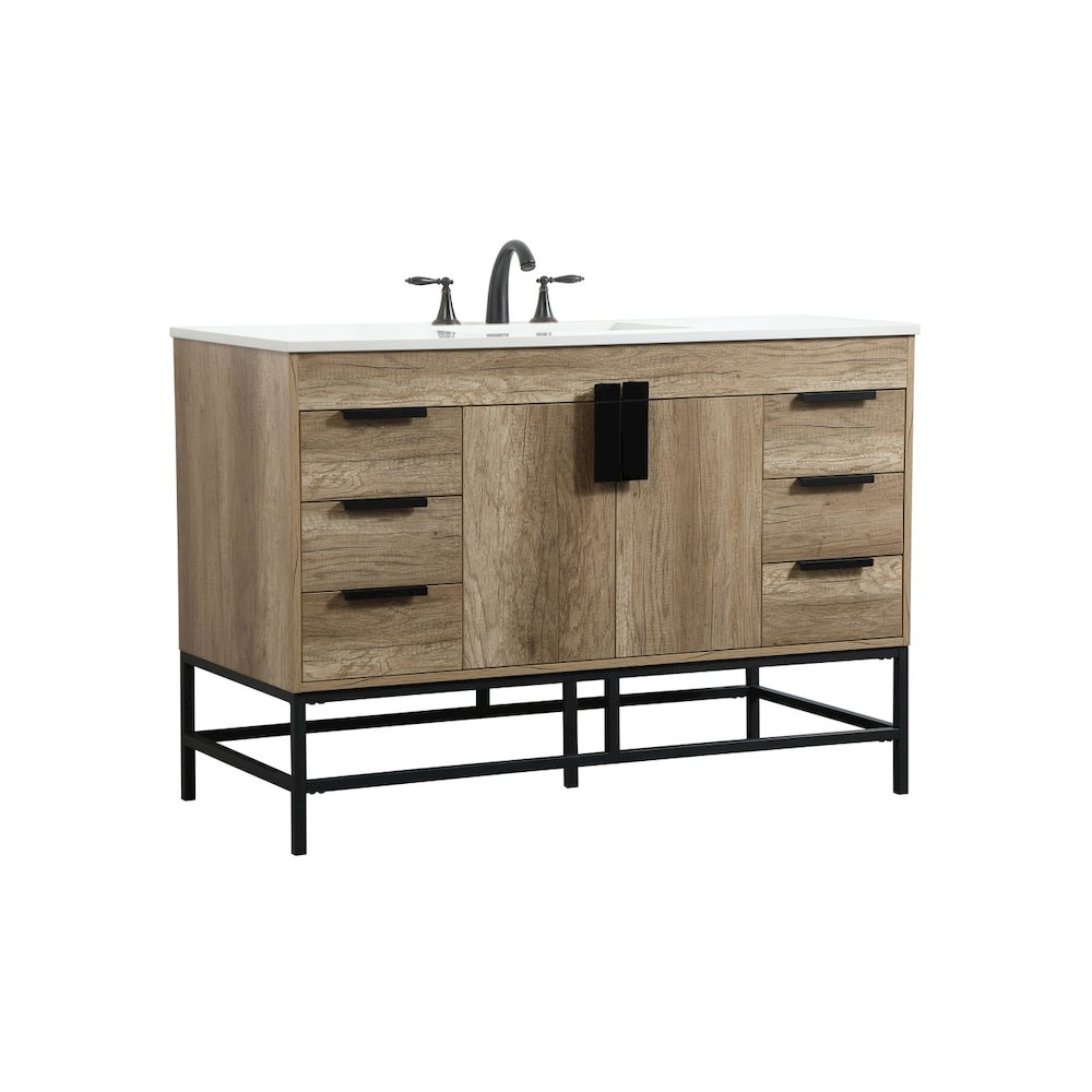 48 inch Single bathroom vanity in natural oak