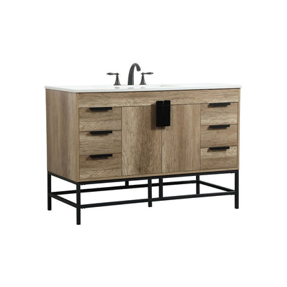 48 inch Single bathroom vanity in natural oak