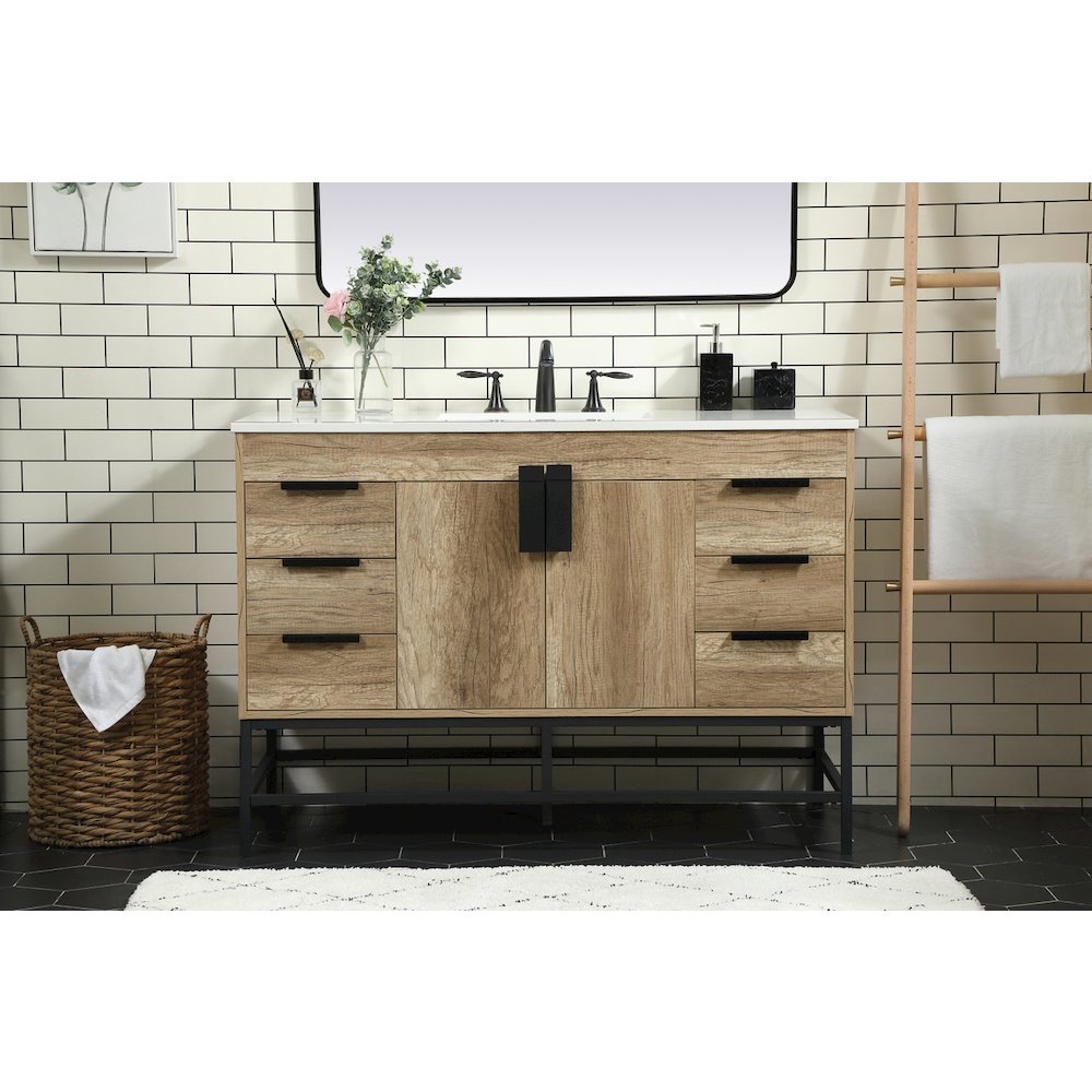 48 inch Single bathroom vanity in natural oak