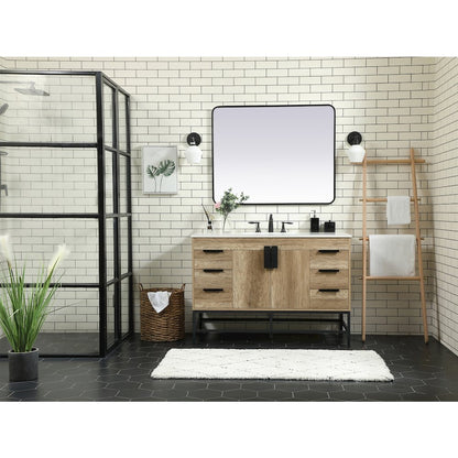 48 inch Single bathroom vanity in natural oak