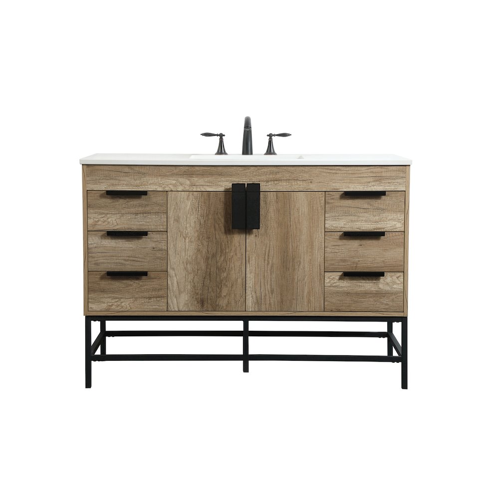 48 inch Single bathroom vanity in natural oak