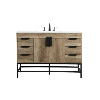 48 inch Single bathroom vanity in natural oak