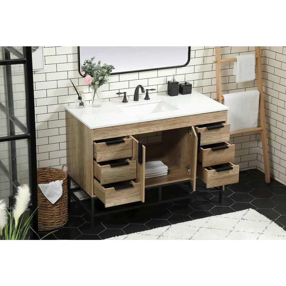 48 inch Single bathroom vanity in natural oak