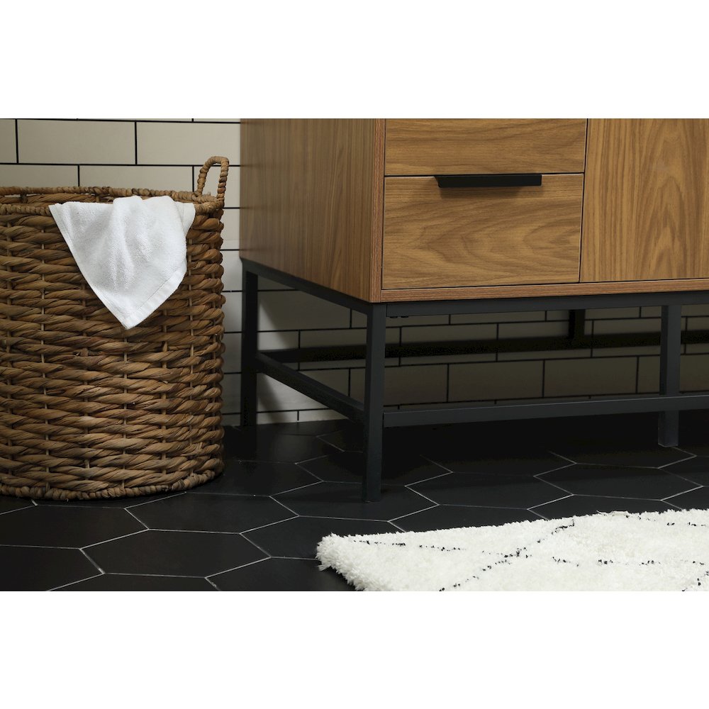 48 inch Single bathroom vanity in walnut brown