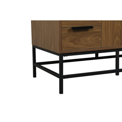 48 inch Single bathroom vanity in walnut brown