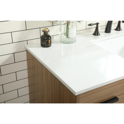 48 inch Single bathroom vanity in walnut brown
