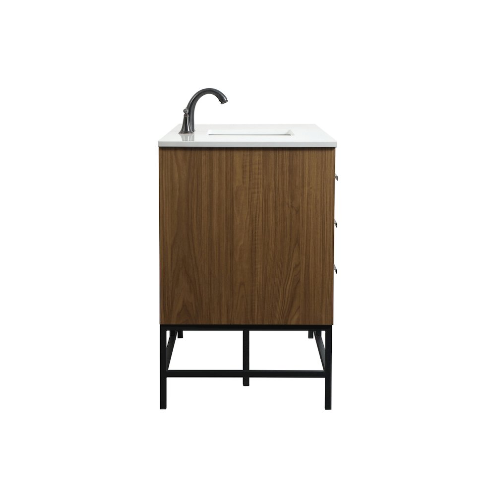 48 inch Single bathroom vanity in walnut brown