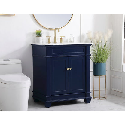 30 inch Single Bathroom Vanity set in Blue