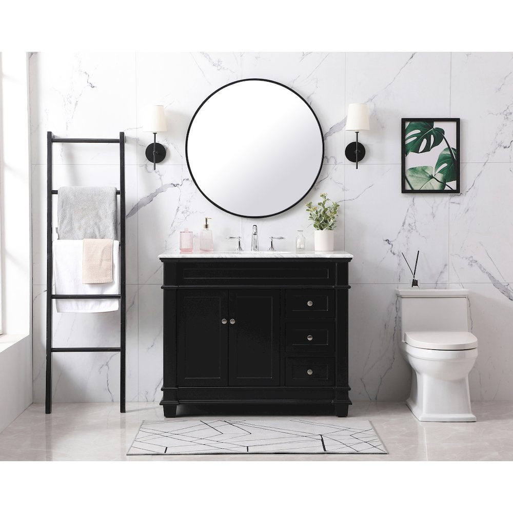 42 inch Single bathroom vanity set in black