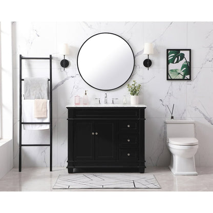 42 inch Single bathroom vanity set in black