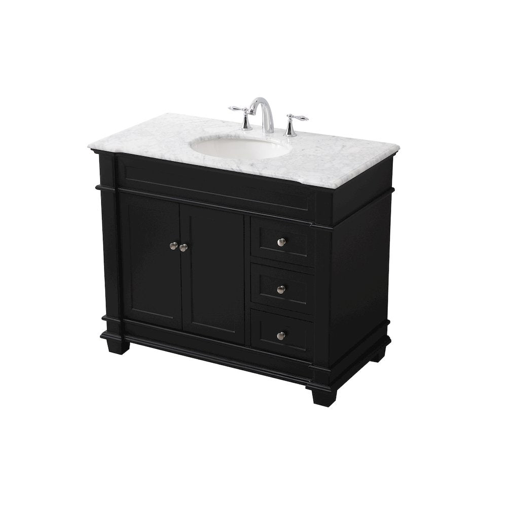 42 inch Single bathroom vanity set in black