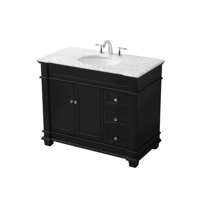 42 inch Single bathroom vanity set in black